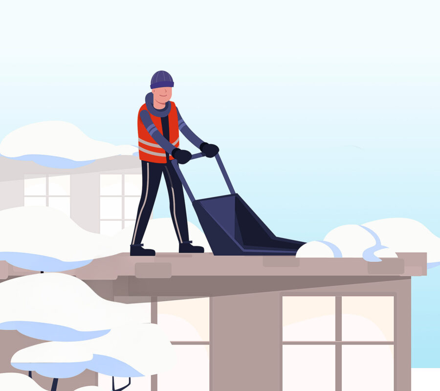 déneigement toit commercial